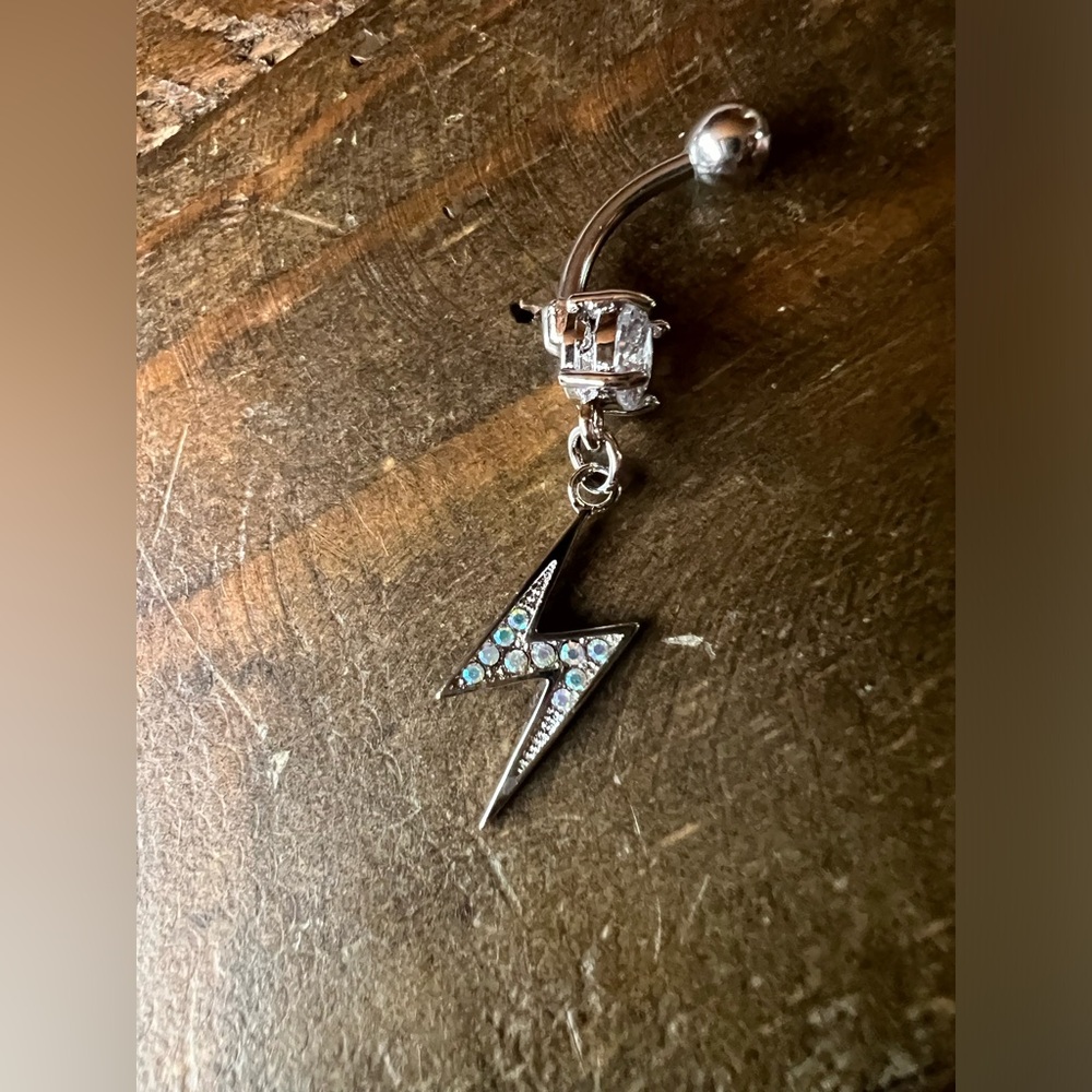 Lightning belly ring